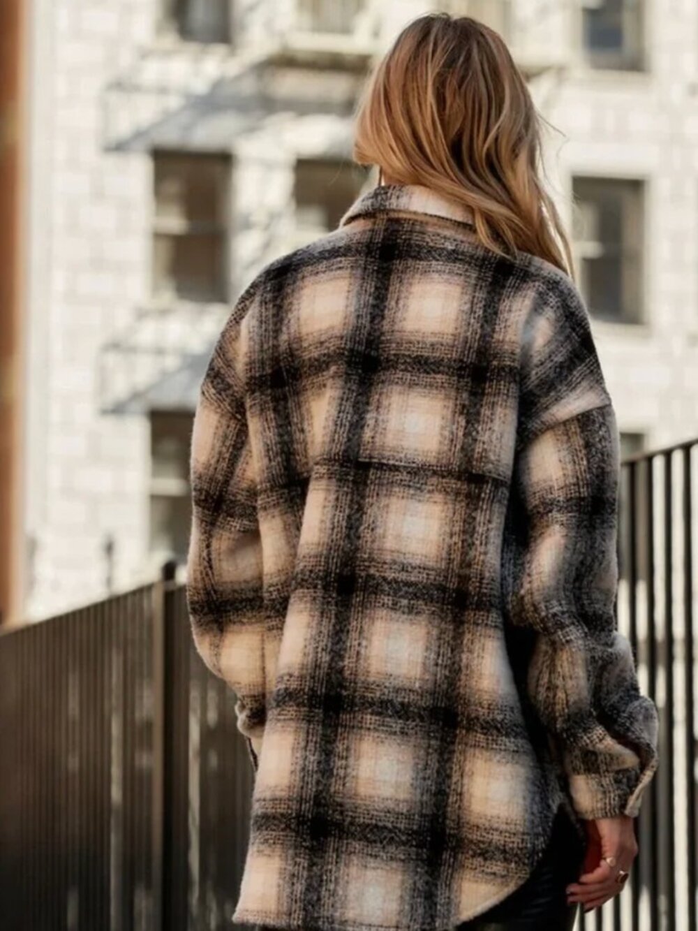12th Tribe Axel Black Plaid Shacket (Small) - Picture 6 of 12